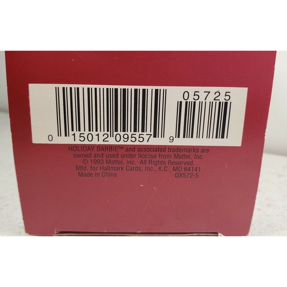 Hallmark Keepsake Ornament Holiday Barbie 1993 Collector's Series Red Dress - Picture 8 of 9